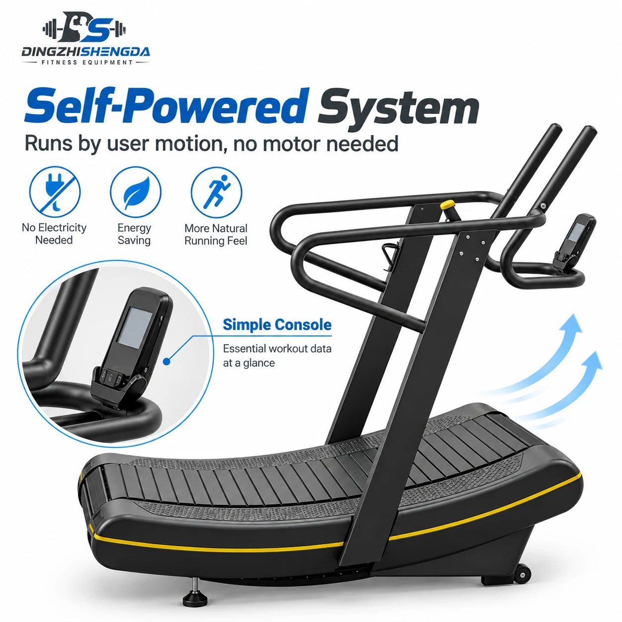 Commercial Curved Manual Treadmill — view 4
