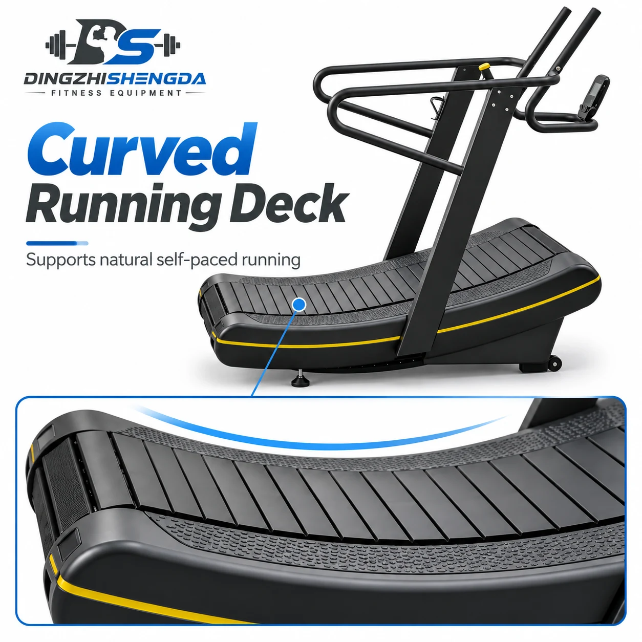 Commercial Curved Manual Treadmill — view 5