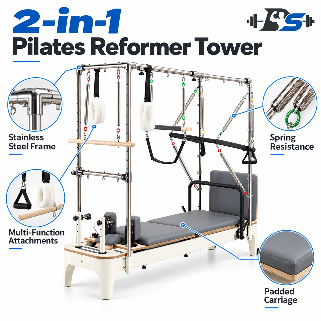 Pilates Reformer with Tower — view 2