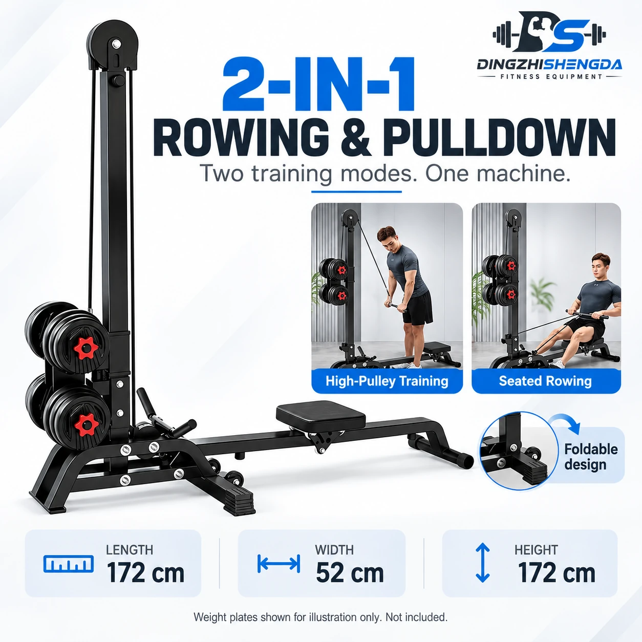 Air Rower with Dumbbell Station — view 2