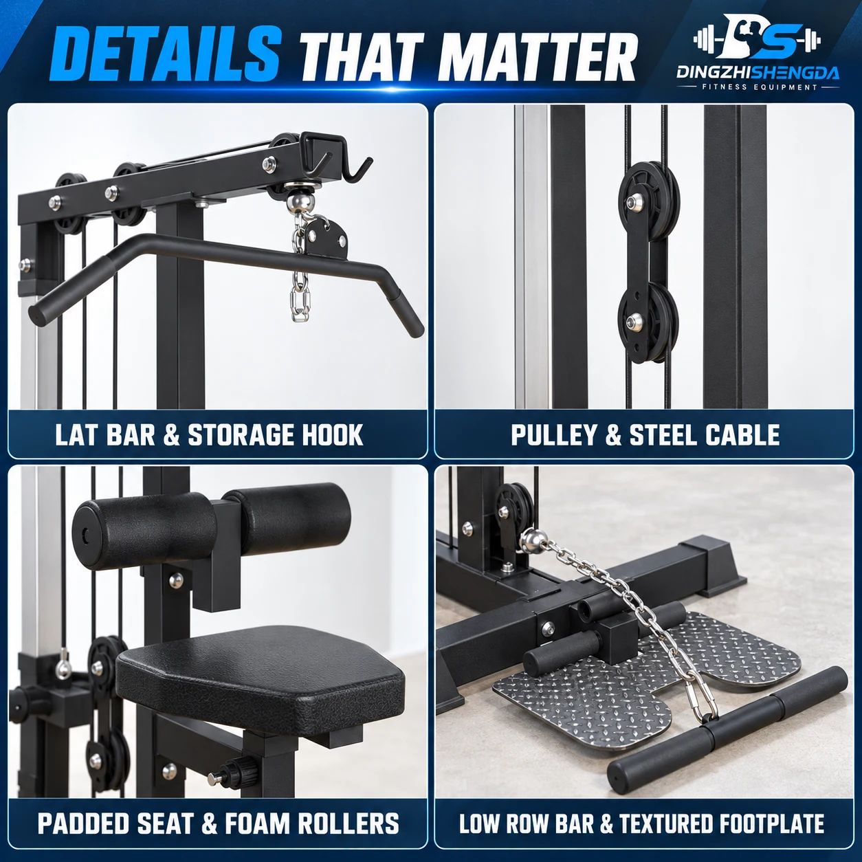 Lat Pulldown & Low Row Machine — view 2