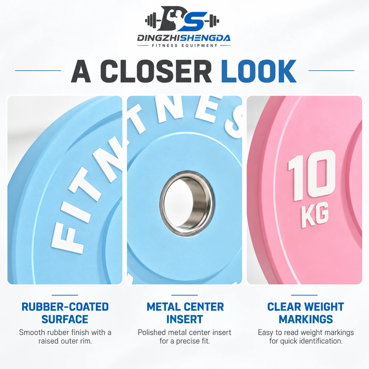 Color Rubber-Coated Weight Plates — view 2
