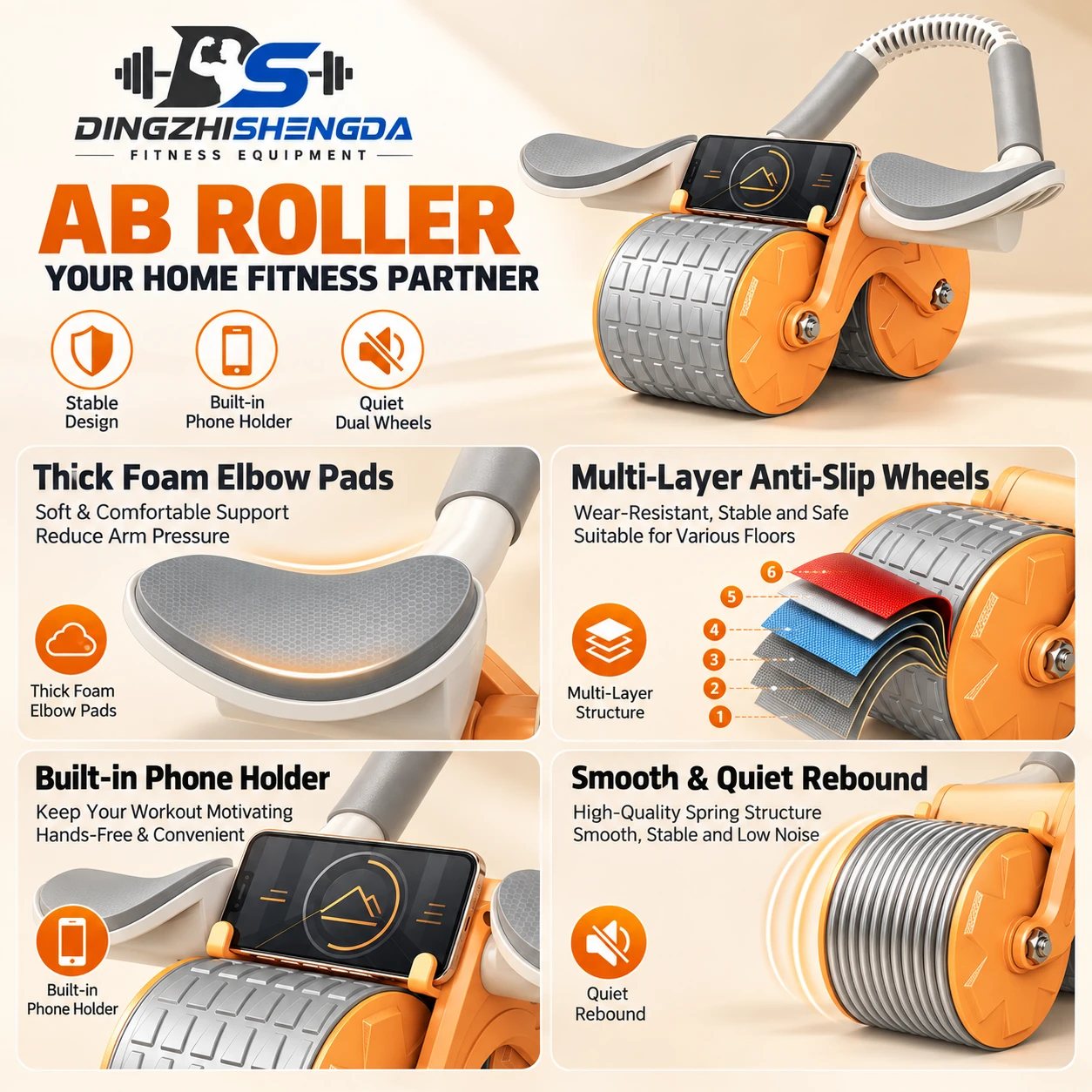 Automatic Rebound Ab Roller — view 3