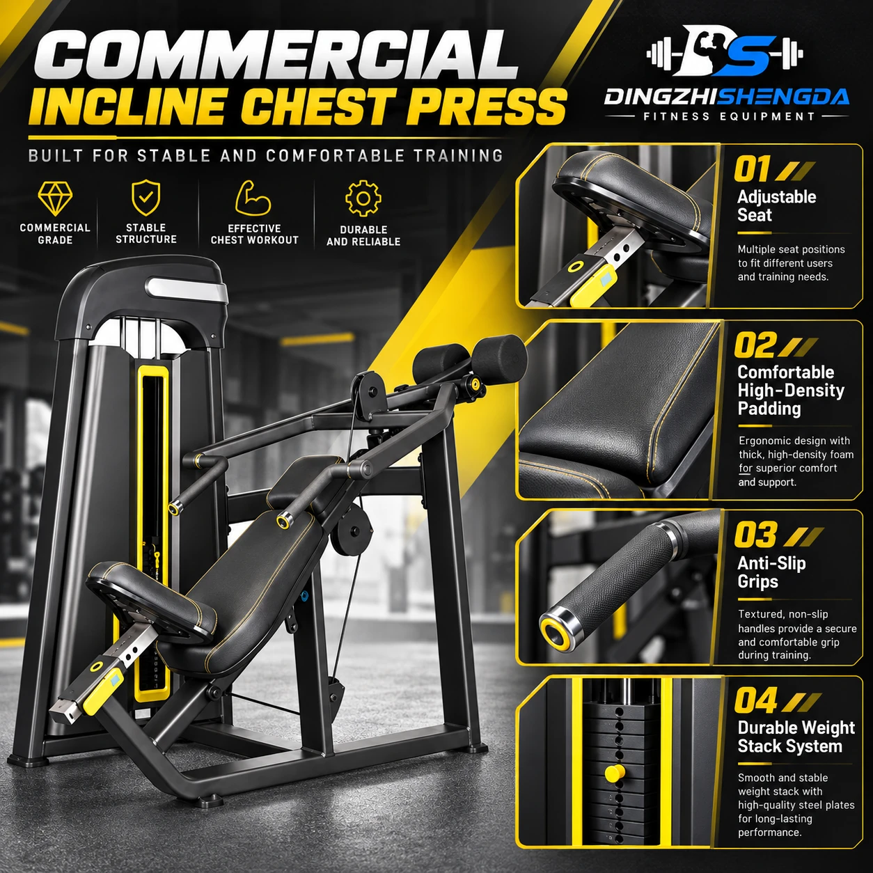 Adjustable Push Chest Machine — view 2
