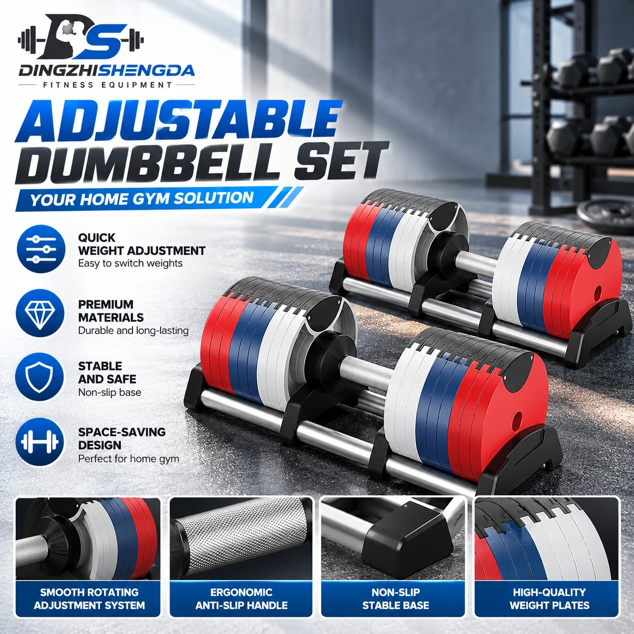 Quick-Adjust Dumbbell — view 2