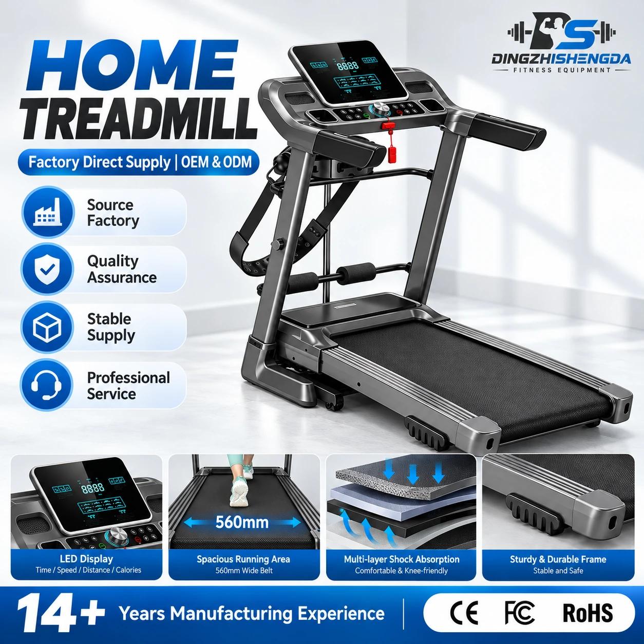 Foldable Treadmill 1-12 km/h