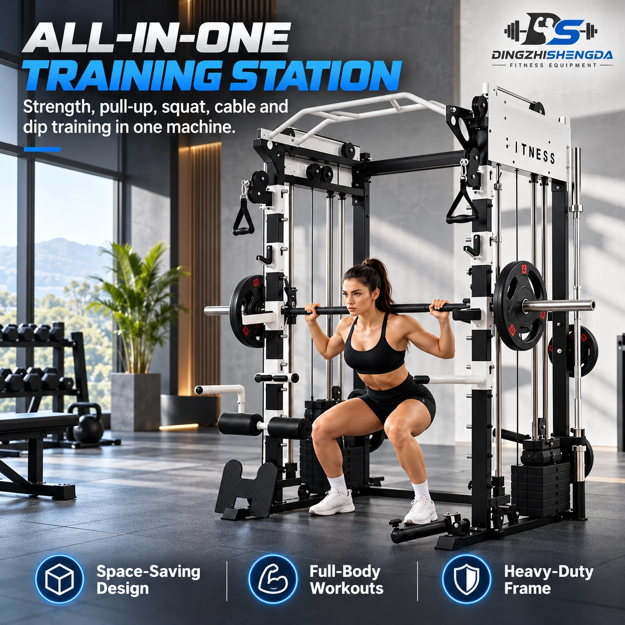Cable Pulley Squat Rack