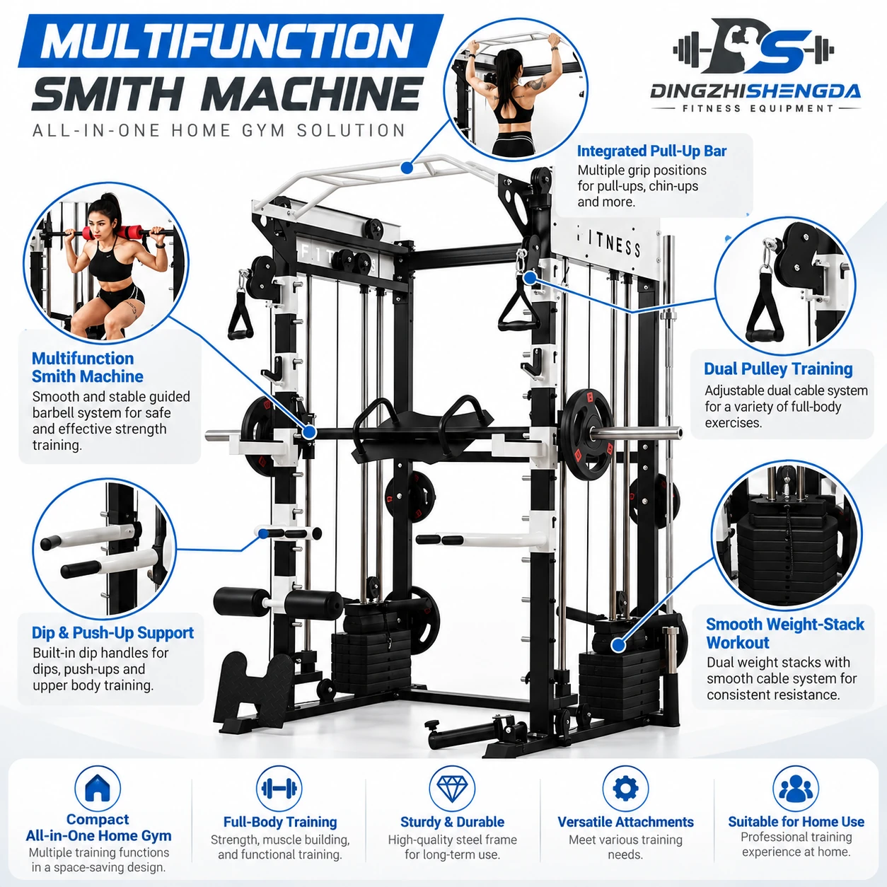 Cable Pulley Squat Rack — view 2