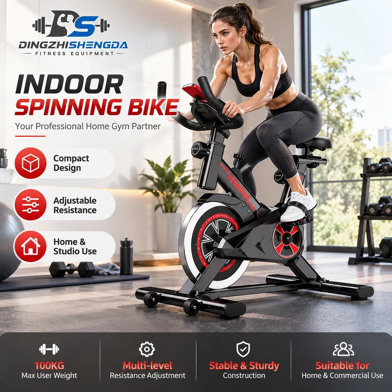 Compact Indoor Spinning Bike