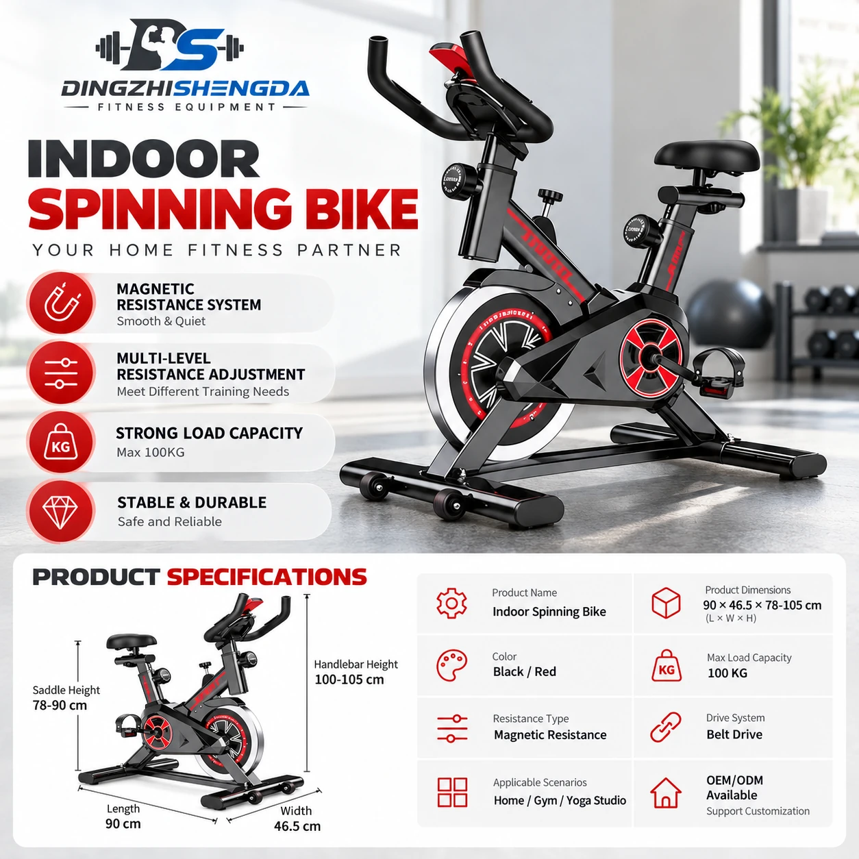 Compact Indoor Spinning Bike — view 2