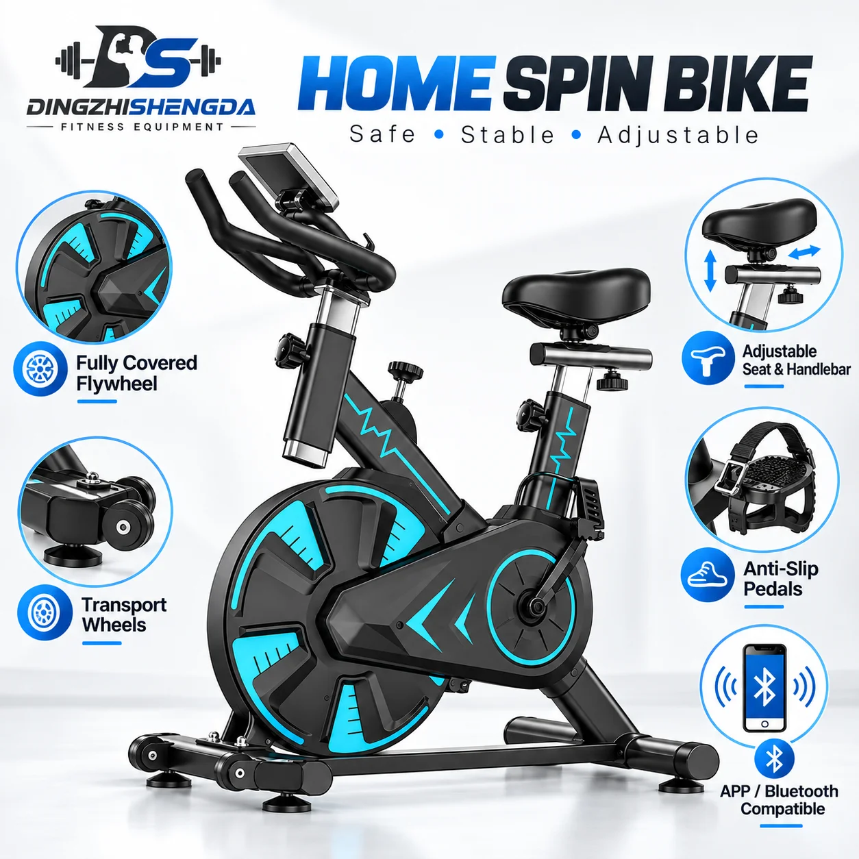 Adjustable Indoor Spinning Bike — view 2